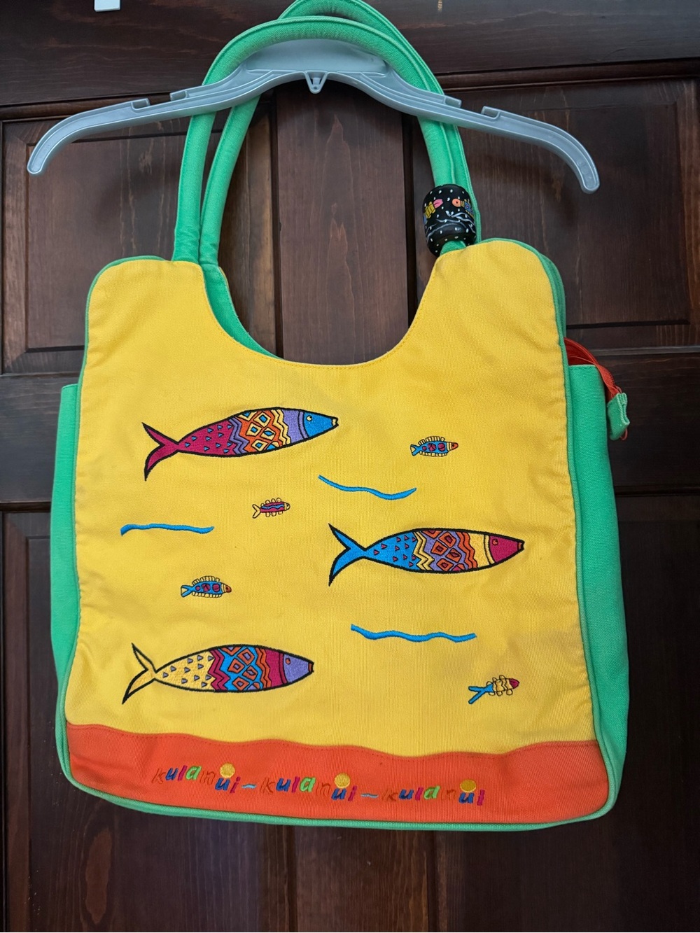 Kulanui Authentic Trademark Of Hawaii Canvas Tote Bag Colorful Fish Tropical